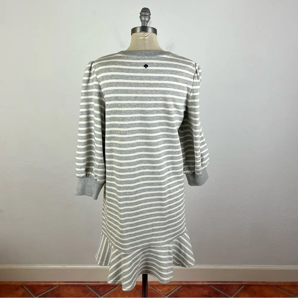 kate spade Gray and White Striped Midi Dress